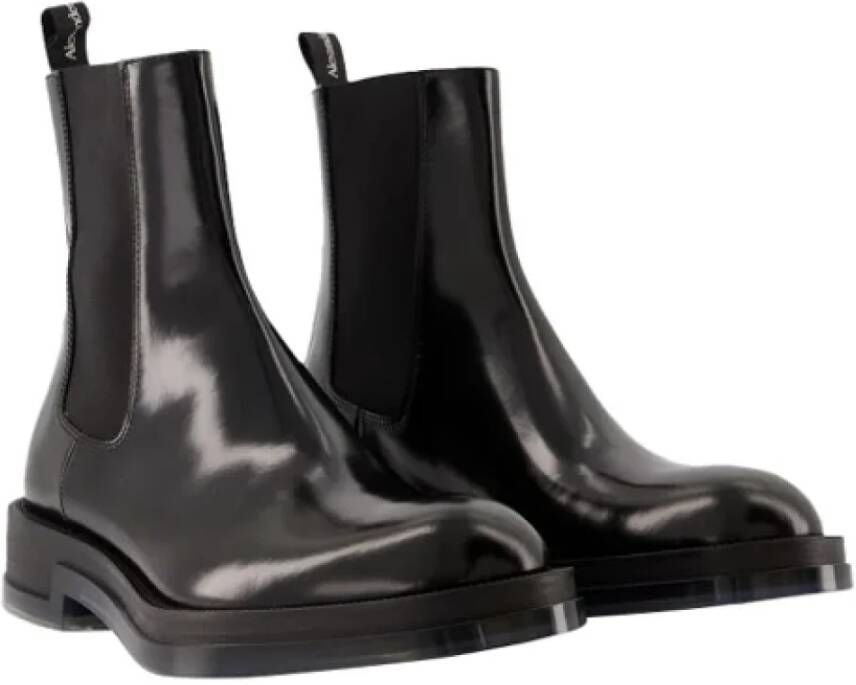 alexander mcqueen Leather boots Black Dames