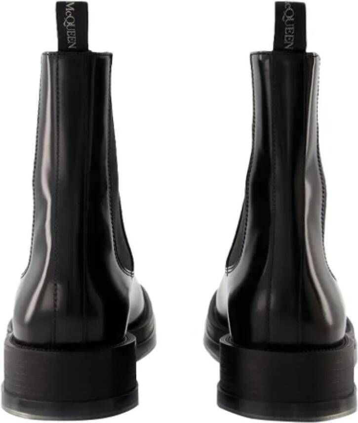 alexander mcqueen Leather boots Black Dames