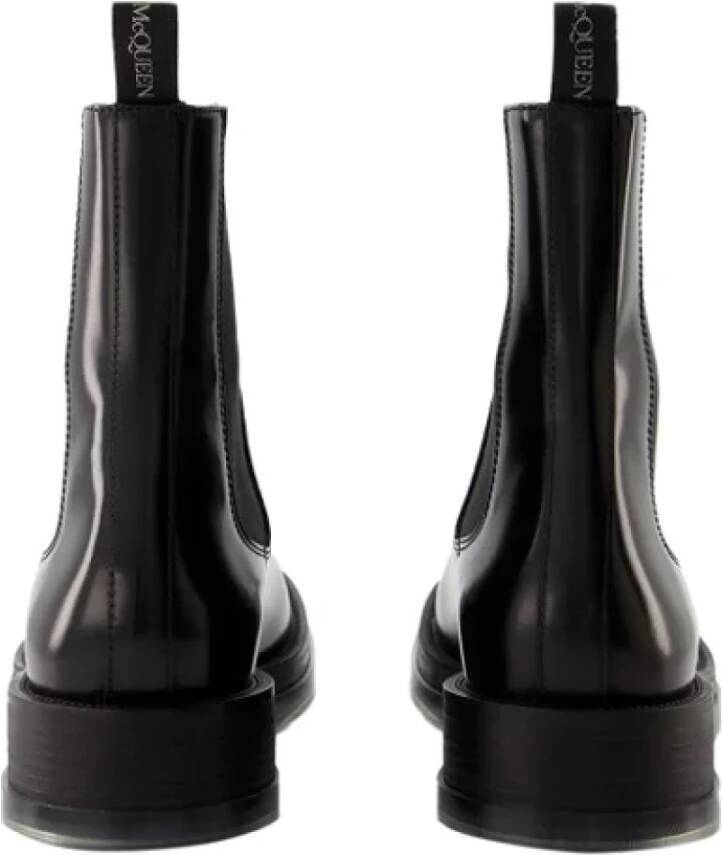 alexander mcqueen Leather boots Black Dames