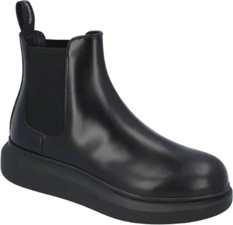 alexander mcqueen Leather boots Black Dames