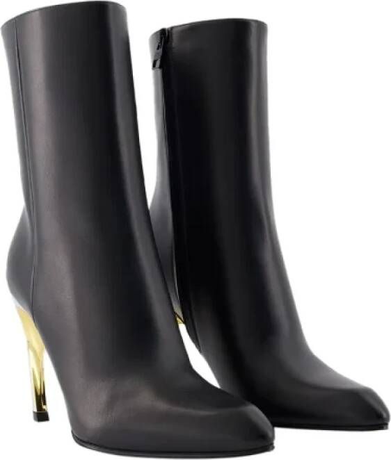 alexander mcqueen Leather boots Black Dames