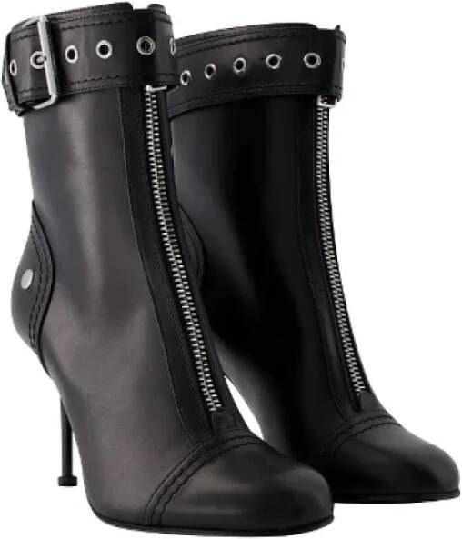 alexander mcqueen Leather boots Black Dames