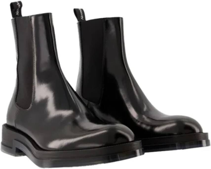 alexander mcqueen Leather boots Black Dames