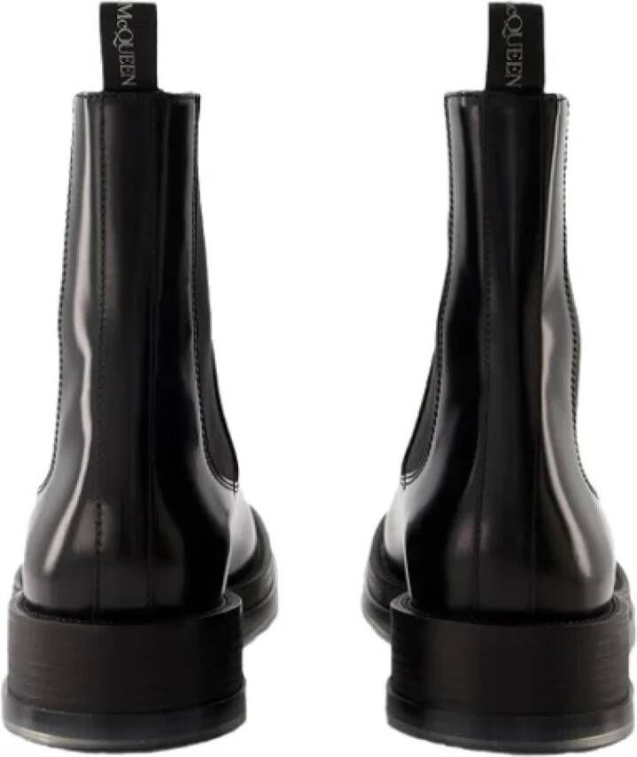 alexander mcqueen Leather boots Black Dames