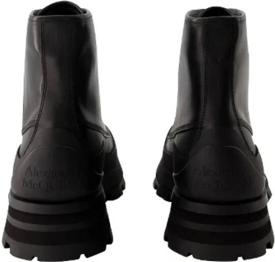 alexander mcqueen Leather boots Black Dames