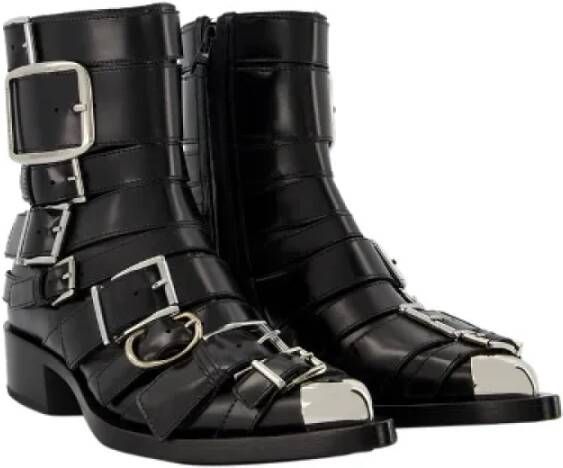 alexander mcqueen Leather boots Black Dames