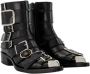 Alexander mcqueen Leather boots Black Dames - Thumbnail 2