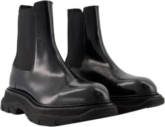 alexander mcqueen Leather boots Black Dames