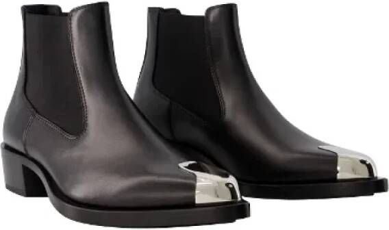 alexander mcqueen Leather boots Black Dames