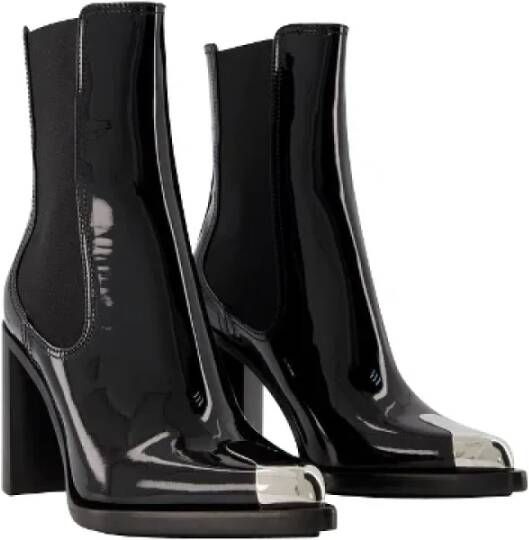 alexander mcqueen Leather boots Black Dames