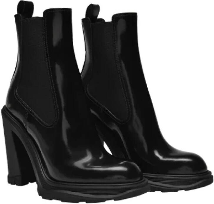 alexander mcqueen Leather boots Black Dames