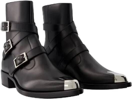 alexander mcqueen Leather boots Black Dames