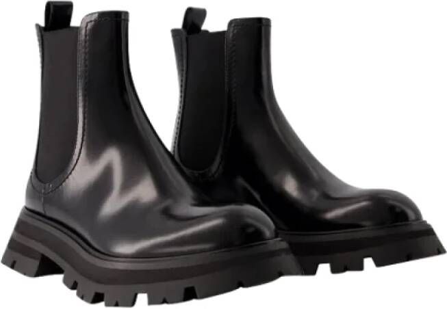 alexander mcqueen Leather boots Black Dames