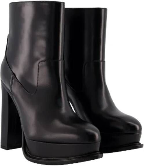 alexander mcqueen Leather boots Black Dames