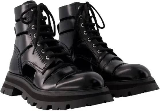 alexander mcqueen Leather boots Black Dames