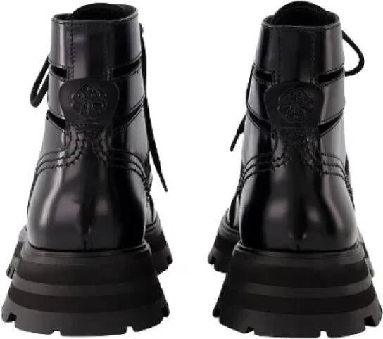 alexander mcqueen Leather boots Black Dames