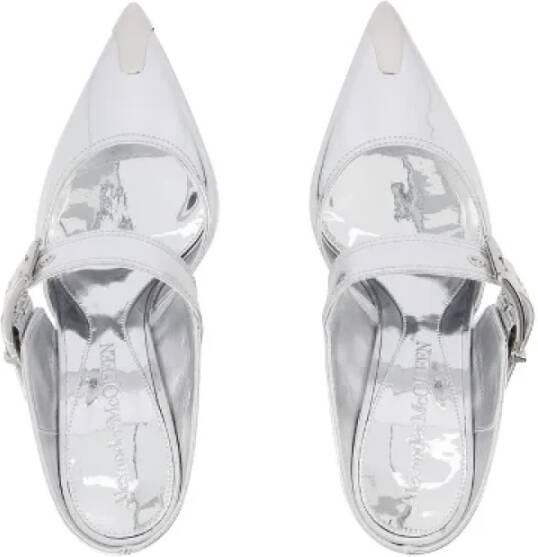 alexander mcqueen Leather flats Gray Dames