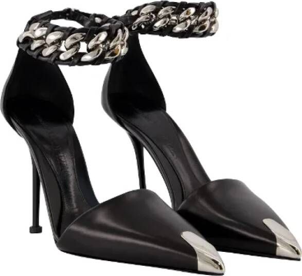 alexander mcqueen Leather heels Black Dames