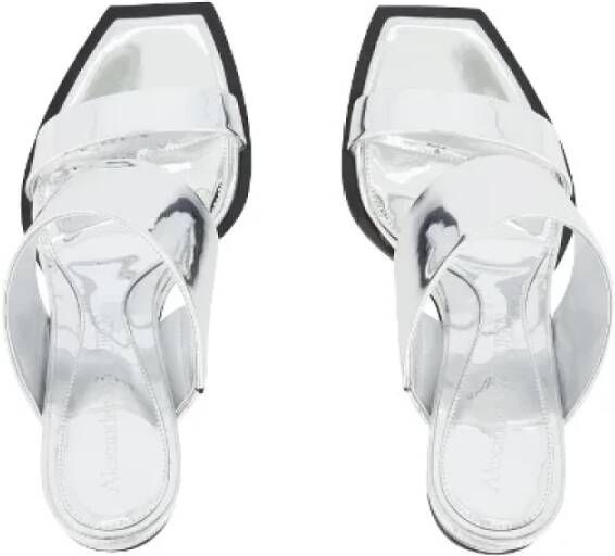 alexander mcqueen Leather sandals Gray Dames