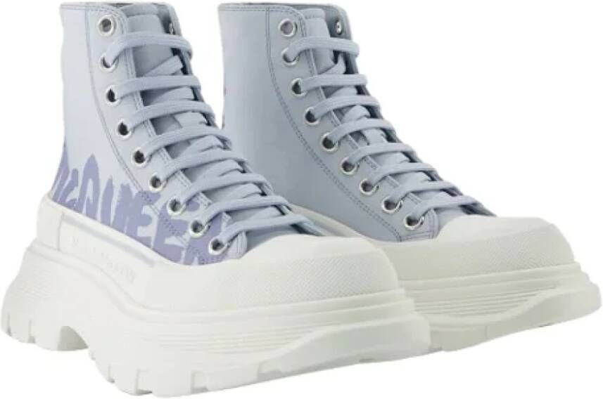 alexander mcqueen Leather sneakers Blue Dames