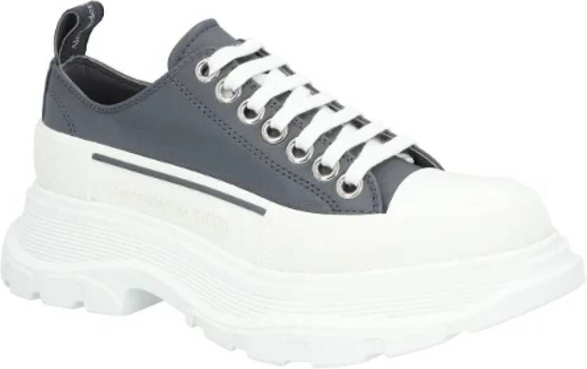 alexander mcqueen Leather sneakers Gray Dames