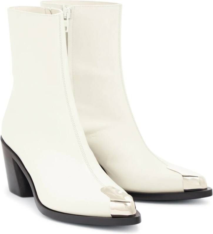 alexander mcqueen Leren Cowboy Punk Laarzen White Dames