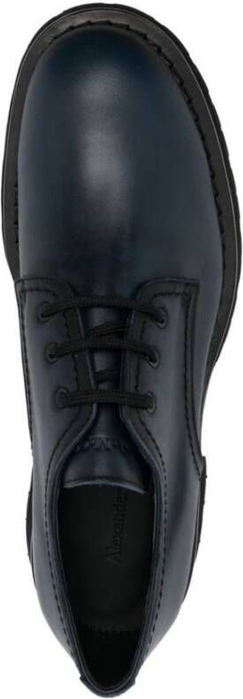 alexander mcqueen Leren Derbies met Rubberen Zool Blue Heren