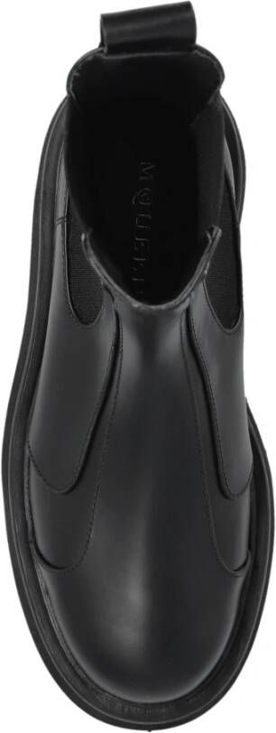 alexander mcqueen Leren enkellaarzen Black Dames