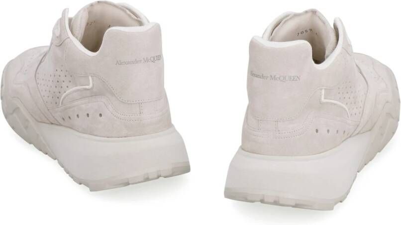 alexander mcqueen Leren Mid-Top Sneakers Gray Heren