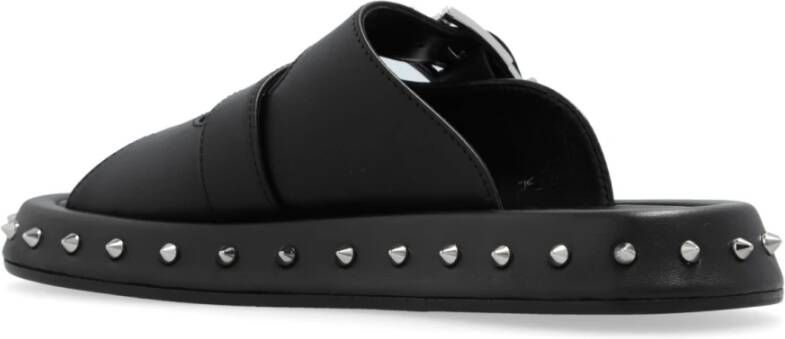 alexander mcqueen Leren Slides Black Dames