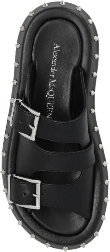 alexander mcqueen Leren Slides Black Dames