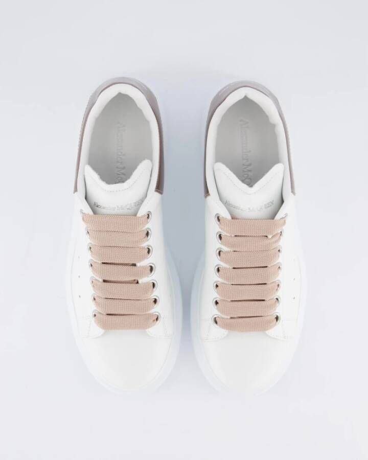 alexander mcqueen Leren Sneaker met Rubberen Zool White Dames