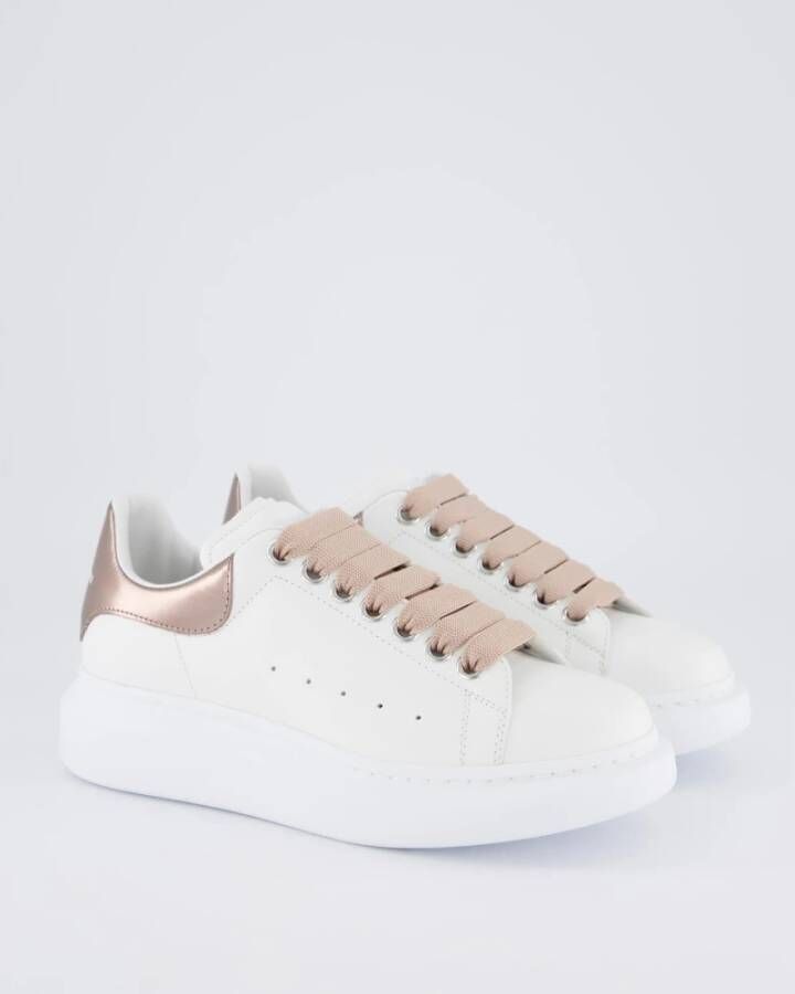 alexander mcqueen Leren Sneaker met Rubberen Zool White Dames