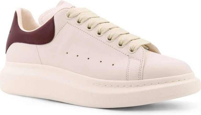 alexander mcqueen Leren sneakers met contrasterende patch White Heren