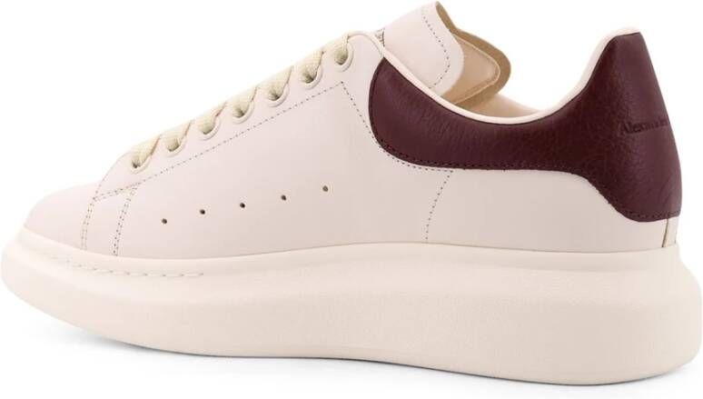 alexander mcqueen Leren sneakers met contrasterende patch White Heren