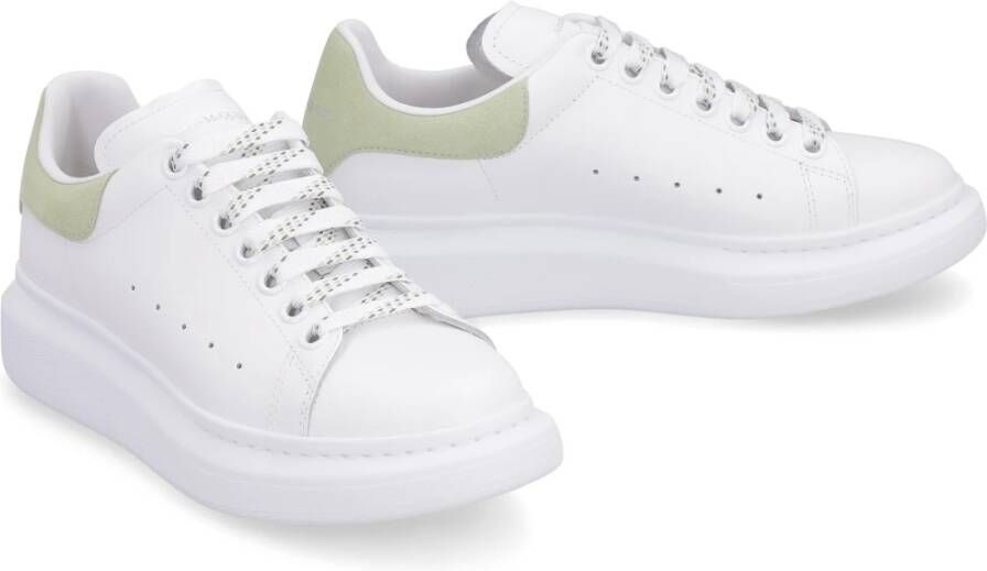 alexander mcqueen Leren Sneakers met Suède Hielinzet White Dames