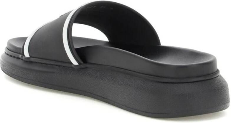 alexander mcqueen Logo Slides met Contrastlogo Black Dames