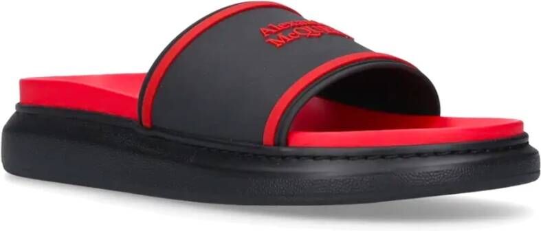 alexander mcqueen Logo Slides met Relief Detail Black Heren