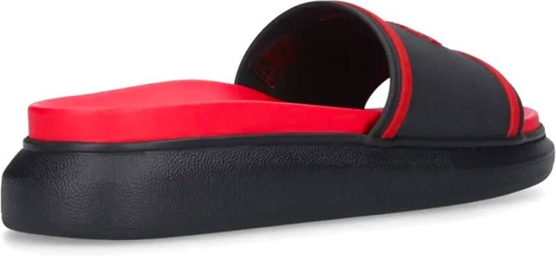 alexander mcqueen Logo Slides met Relief Detail Black Heren