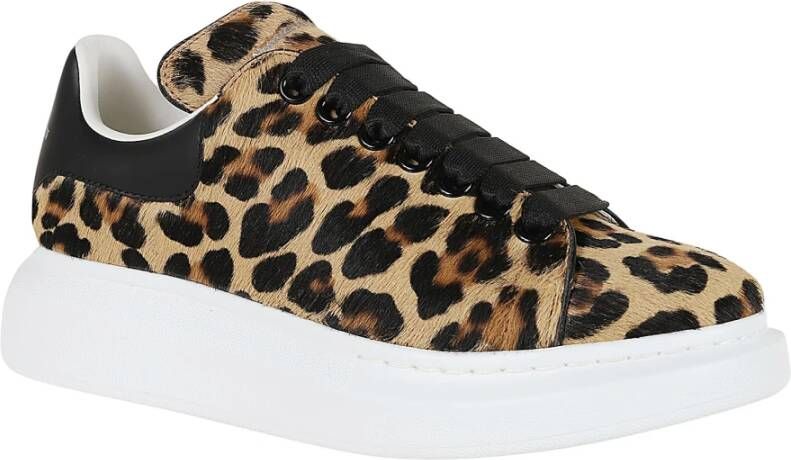 alexander mcqueen Luipaard Zwart Leren Sneaker Black Dames