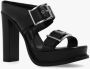 Alexander mcqueen Zwarte leren platformmuiltjes Zwart Dames - Thumbnail 4