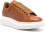 Alexander mcqueen Oversized Lace-Up Leren Sneakers Brown Dames - Thumbnail 2