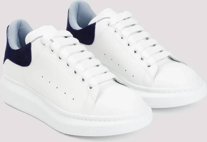 alexander mcqueen Oversized Leren Sneakers Wit Marineblauw White Heren