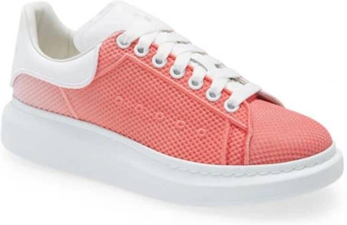 alexander mcqueen Oversized Sneakers met Geperforeerd Leren Detail Pink Heren