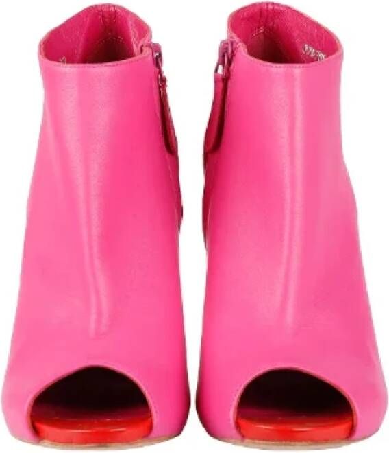 Alexander McQueen Pre-owned Leather boots Pink Dames