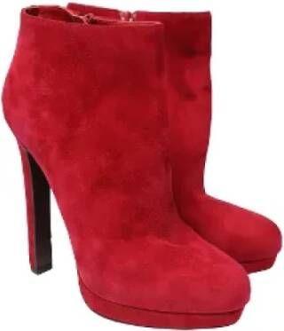 Alexander McQueen Pre-owned Leather boots Red Dames