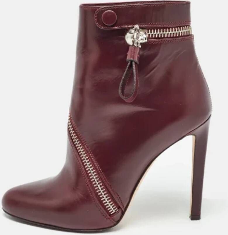 Alexander McQueen Pre-owned Leather boots Red Dames