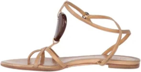 Alexander McQueen Pre-owned Leather sandals Beige Dames