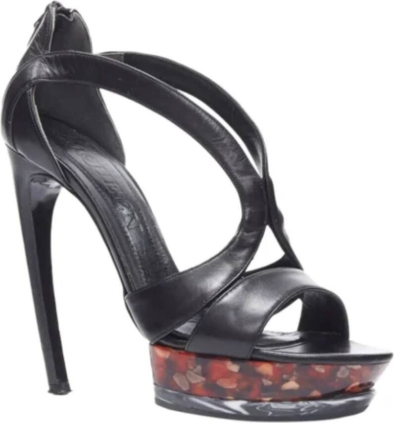 Alexander McQueen Pre-owned Leather sandals Black Dames