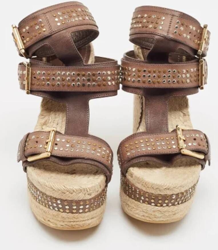 Alexander McQueen Pre-owned Leather sandals Brown Dames